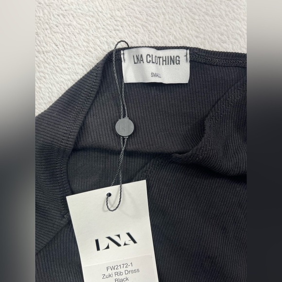 NWT Revolve LNA Black Cut Out Sleeve A Line Stretchy Women's Small Dress - Picture 3 of 11